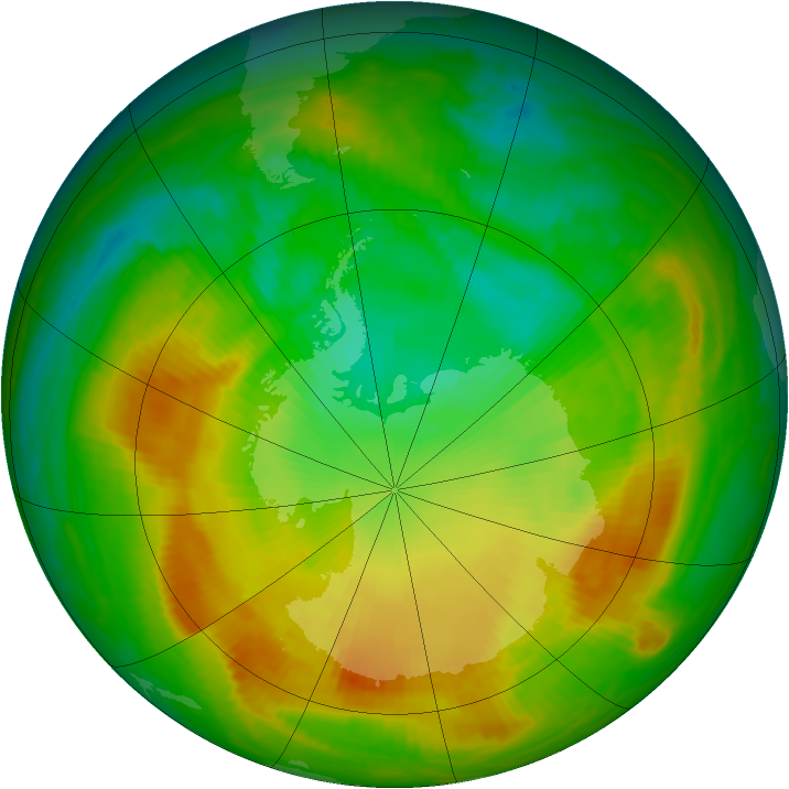 Antarctic ozone map for 21 November 1981